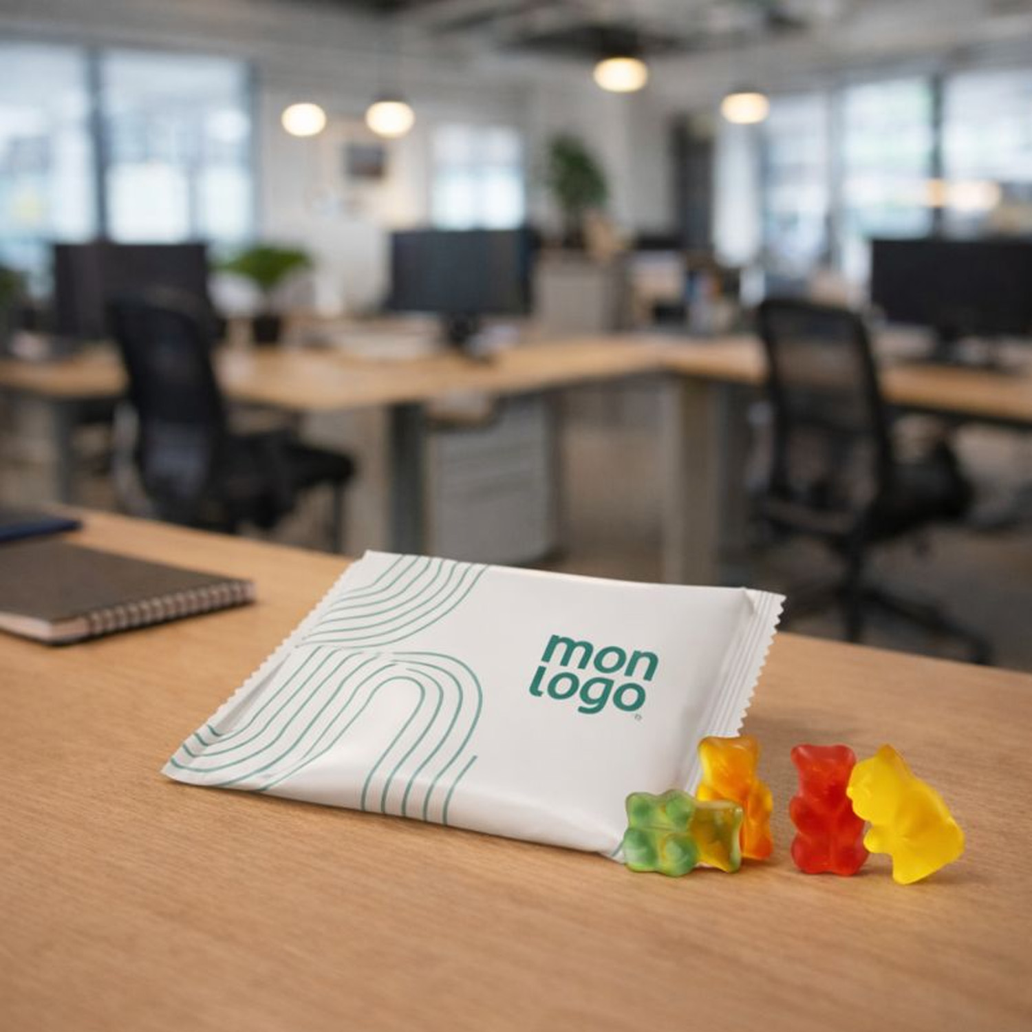 Lot de 100 sachets de bonbons publicitaires Haribo® 'Mini-oursons d'or'