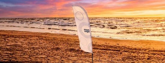 Beach Flag Publicitaire Personnalisé pas cher | Drapeau extérieur