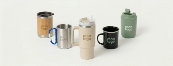 Mug inox personnalisable | Différentes quantités | Avec logo