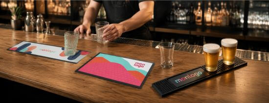 Tapis de Bar Personnalisé avec votre Logo | PVC, Caoutchouc