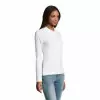 POLO PUBLICITAIRE MANCHES LONGUES FEMME 'PODIUM' BLANC