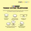 SUPPORT PUBLICITAIRE POUR TÉLÉPHONE POPSOCKETS® 'POPGRIP' FINITION ALUMINIUM