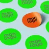 STICKER FLUO ROND PERSONNALISE 'KLISTER FLUO' 3CM