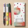 PACK PERSONNALISABLE 3 STYLOS 4 COULEURS BIC® 'STYLBOX'