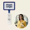 PORTE BADGE DEROULEUR PERSONNALISE 'DISTUBI RECTANGLE'