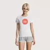 TEE SHIRT PUBLICITAIRE RESPIRANT FEMME BLANC 'SPORTY' 140 GR/M²