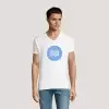 TEE SHIRT BLANC HOMME PUBLICITAIRE COL V 'IMPERIAL V'