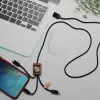 CÂBLE DE CHARGE LONG 3 EN 1 SCX ® PERSONNALISÉ AVEC LOGO LUMINEUX 'KIPA'