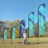 DRAPEAU PUBLICITAIRE ORIFLAMME PLUME VOILE + MÂT 'DRAPUS'