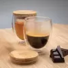 VERRE PERSONNALISÉ EN BOROSILICATE AVEC COUVERCLE BAMBOU 'DALU'