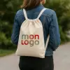 SAC A DOS COTON CORDELETTE PLATE PUBLICITAIRE 'BRIELLE'