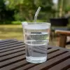 MUG PERSONNALISABLE EN VERRE AVEC PAILLE 400ML 'COFCIA'