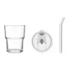 MUG PERSONNALISABLE EN VERRE AVEC PAILLE 400ML 'COFCIA'