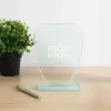 TROPHEE EN VERRE PERSONNALISE 'VICKY EMBLEME'