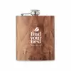 FLASQUE ASPECT BOIS 190ML PERSONNALISEE 'GUDY DARKWOOD'