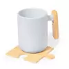 SET 4 SOUS BOCK PERSONNALISABLE PUZZLE BAMBOU 'NATIVO'