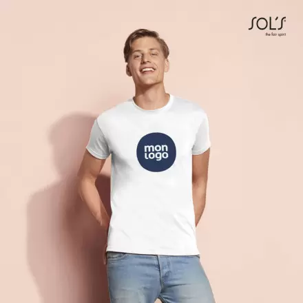 TEE SHIRT PUBLICITAIRE HOMME 'REGENT' BLANC 150 GR/M²