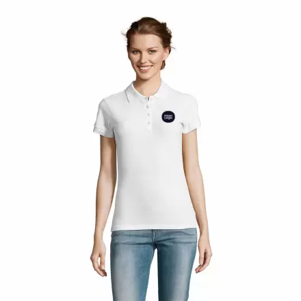 POLO PUBLICITAIRE FEMME 'PEOPLE' BLANC 210 GR/M²