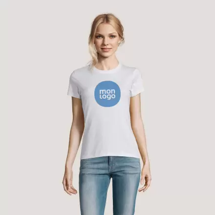 TEE SHIRT BLANC 'IMPERIAL' FEMME 190 GR/M²