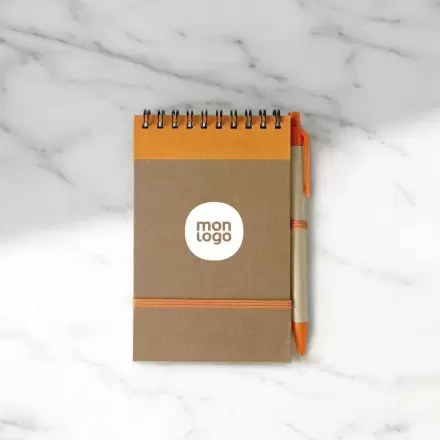 BLOC NOTES PERSONNALISÉ AVEC STYLO 'PAPYRUS' LIGNÉ
