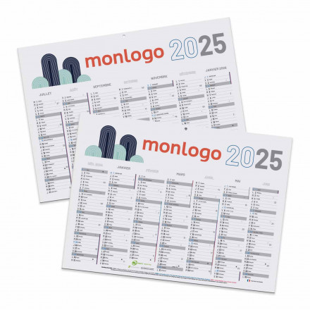 CALENDRIER DE BANQUE RIGIDE PERSONNALISE 55X40,5 CM 'PLANNING'