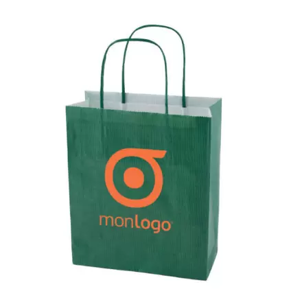 SAC PAPIER KRAFT PROMOTIONNEL ANSES TORSADEES 'CUBANO' 32X41X12 cm 100 GR/M²