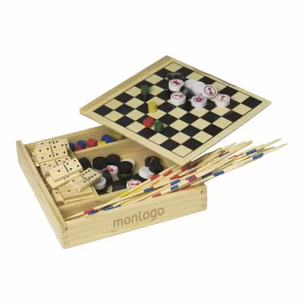 COFFRET EN BOIS DE 5 JEUX 'TOBY'