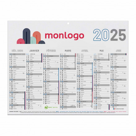 MINI CALENDRIER DE BANQUE PUBLICITAIRE RIGIDE 27x20,8CM 'CALENDY'