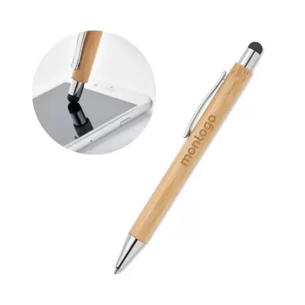 STYLO PUBLICITAIRE AVEC STYLET BAMBOU 'NITIDA'