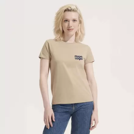 TEE SHIRT PUBLICITAIRE FEMME BIO COLORE 'PIONEER' 175 GR/M²