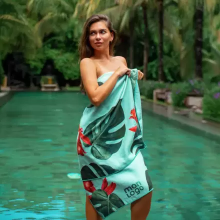 SERVIETTE MICROFIBRE PERSONNALISÉE QUADRI 'DULLY'
