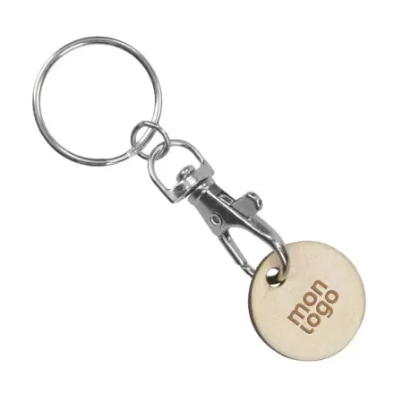 PORTE CLÉS JETON PUBLICITAIRE EN BOIS 'BEAVER'