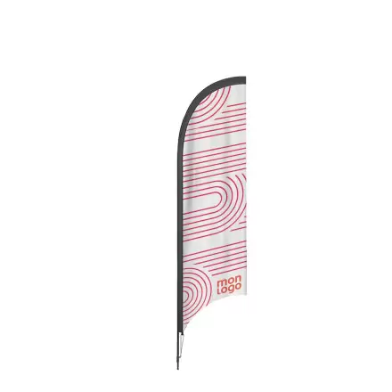 DRAPEAU PUBLICITAIRE ORIFLAMME PLUME VOILE + MÂT 'DRAPUS'