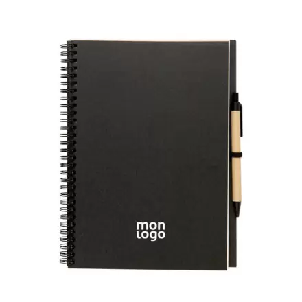CARNET PERSONNALISÉ À SPIRALES AVEC STYLO 'MATARIO'