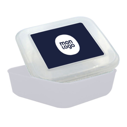 Boîte alimentaire carrée transp/gris en plastique - L'Incroyable