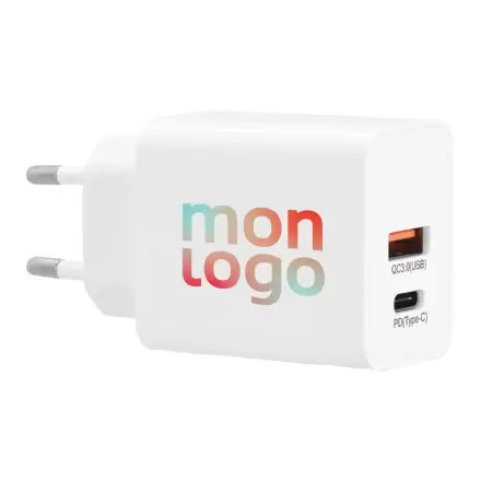 CHARGEUR SECTEUR PERSONNALISÉ 20W 'QUICKER'