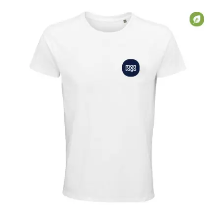 TEE SHIRT BLANC PUBLICITAIRE 'CRUSADER MEN' FABRICATION EXPRESS 72H