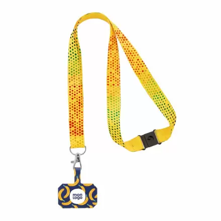 TOUR DE COU TELEPHONE RPET PERSONNALISABLE MIE 'BASICLAN CLIP SUBLI'