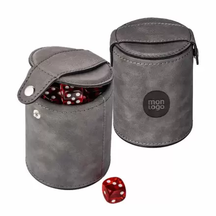 SET DE 5 DES ET CORNET PERSONNALISABLE  'MYSA' 
