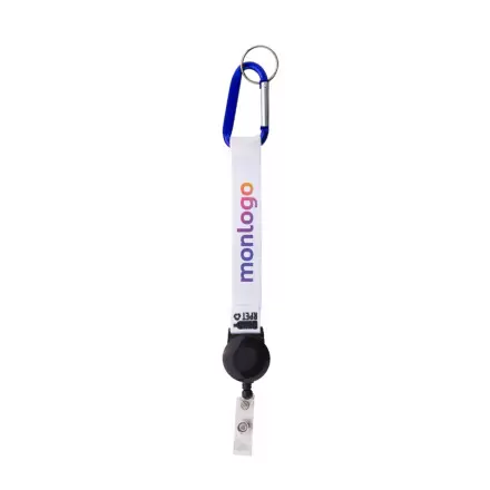PORTE CLE PERSONNALISABLE MOUSQUETON DEROULEUR 'KILLA RPET'