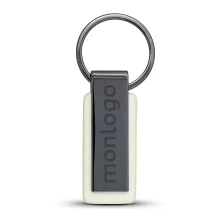 PORTE CLE PERSONNALISABLE EN PU ET ZAMAC 'COLTY'
