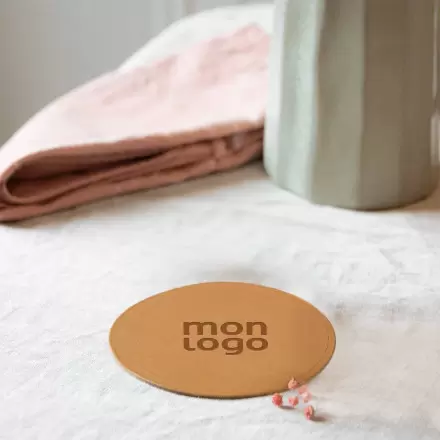 SOUS VERRES PERSONNALISABLE MIF EN CUIR RECYCLE 'COLETTE'