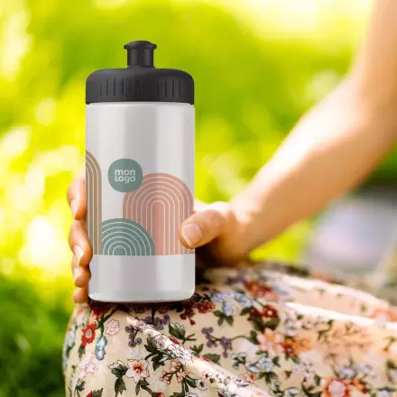 GOURDE PERSONNALISABLE 500ML CORPS OPAQUE BLC BIO 'TRAIL'