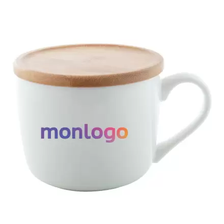 TASSE PERSONNALISÉE EN PORCELAINE ET EN BAMBOU 'FAURI' 