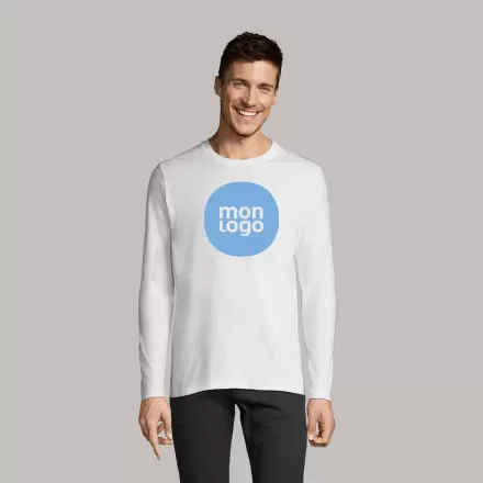 TEE SHIRT PERSONNALISABLE HOMME ML BLANC 'IMPERIAL LSL'