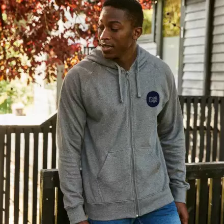 SWEAT SHIRT PERSONNALISÉ ZIP HOMME BIO NEUTRAL® 'YORIS'