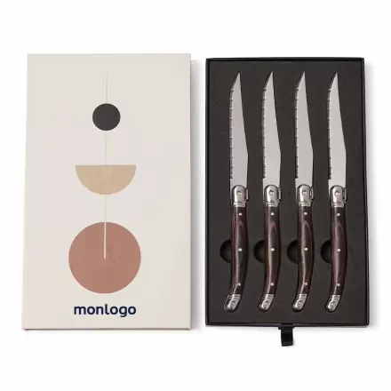 COFFRET PERSONNALISABLE DE COUTEAUX A VIANDE 'RHOS' 