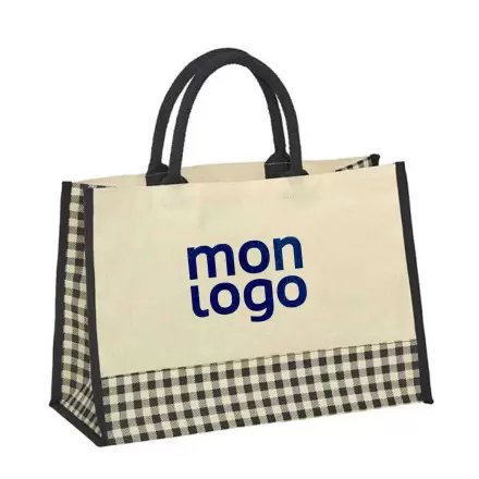 SAC COTON VICHY PERSONNALISABLE 'PERICOS' 