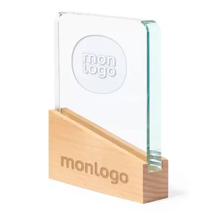 TROPHÉE PERSONNALISABLE EN VERRE ET BOIS 'KAYNA'