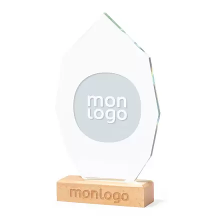 TROPHÉE PERSONNALISABLE EN VERRE ET BOIS 'KAYNO'